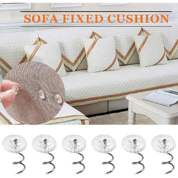LUNARM 40 PCS Upholstery Tacks Clear Heads Twist P with Storage Box, 2 Styles Bedskirt Tacks P for Upholstery, Slipcovers, and Bedskirts Decoration