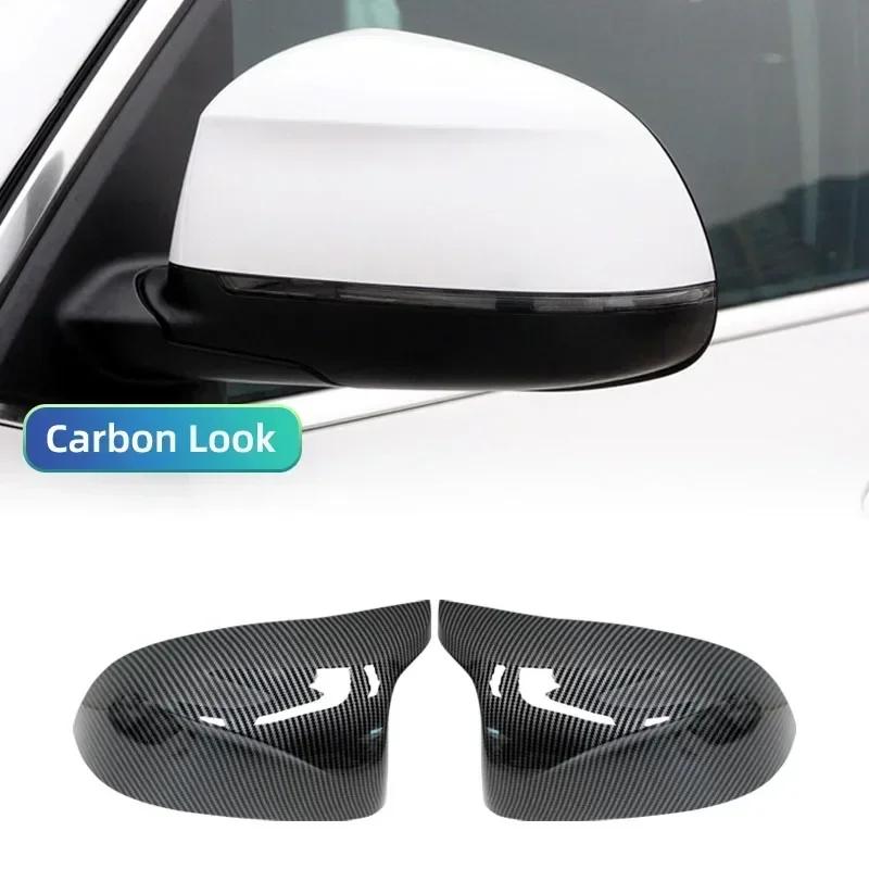 Glossy Black Carbon Fiber Car Rearview Door Wing Side Mirror Cover Cap Shell For BMW F25 X3 F26 X4 F15 X5 F16 X6 2014 2015-2018