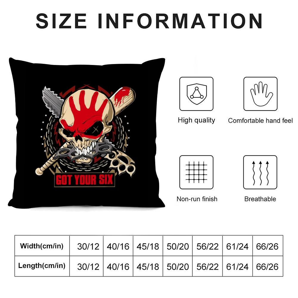Five F-Finger Death P-Punch Cushion Cover Soft Plush Fabric Double-Sided Printed Sofa Cushion Cover For All Seasons Home Decor