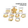Ingemark 9Pcs/Set Vintage Elegant Imitation Pearl Flower Rings Women Creative Irregular Open Finger Ring Wedding Banquet Jewelry