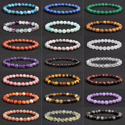 Bracelet en Pierre Naturelle Authentique Apatite Lapis Lazuli Agate Cristal Œil de Tigre Perles de Gemmes de Haute Qualité Bracelet Homme Bijou Jonc