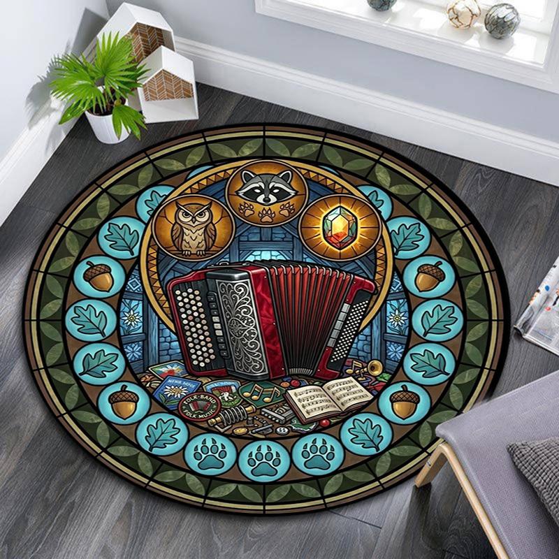 Musicians Legacy Round Area Rug Under Office Chairs Bedroom Living Room Home Decor