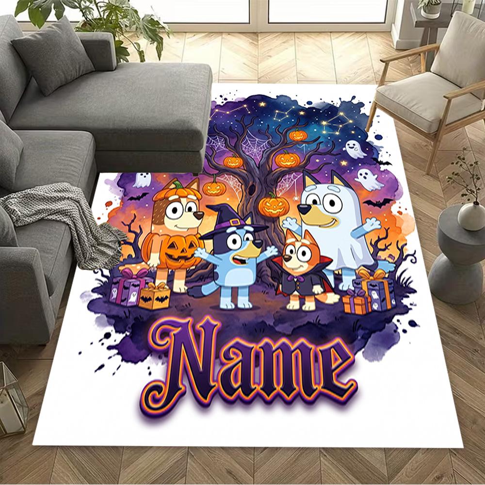 Halloween Night Adventure Personalized Text Area Rug Perfect for Entryway Bedrooms Foyer Hallway Anti-slip Rug Office Home Decor