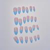 Blue Fishtail Pattern 3D Gel French Style Almond False Nails - 24 Nude Pieces