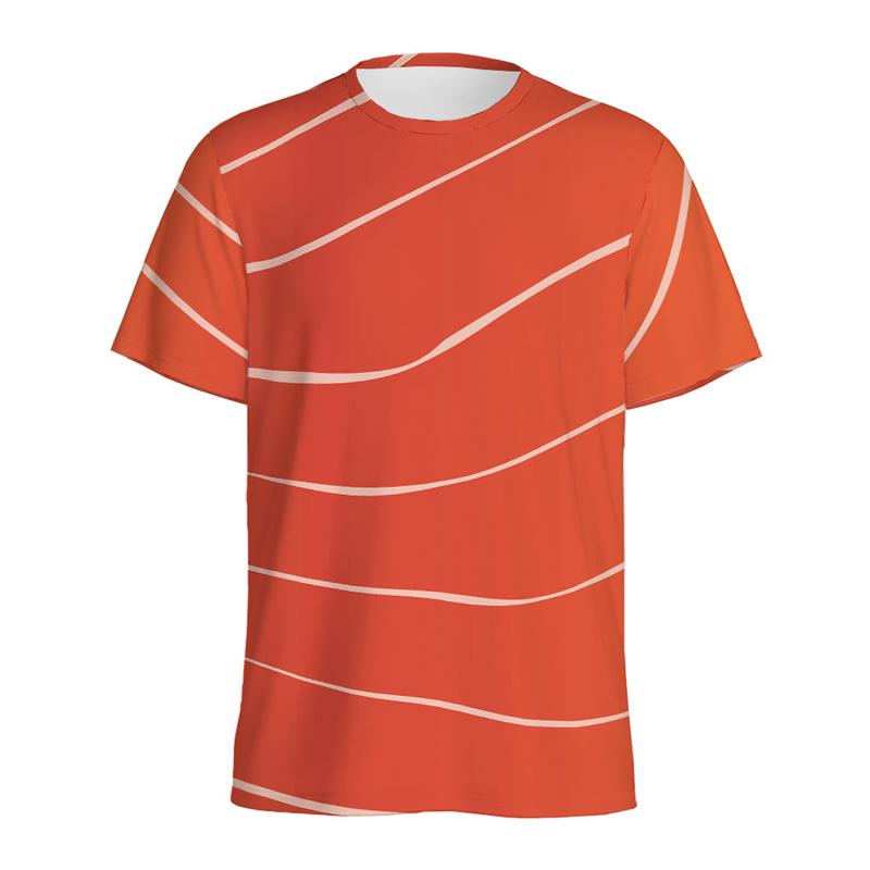 Fresh Meat Beef Salmon Pattern T-shirt For Men Cool 3D Printed T Shirt Tops Casual Street Short Sleeves Crew Neck Tee Shirts