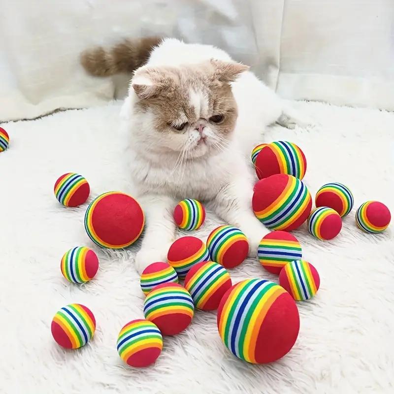 Katzenspielzeug Bälle Interaktiv für Wohnungskatzen Bestes Kätzchen Lieblingsgeschenk Weicher Schaumstoffball Verfolgungsjagd Leises Spielen Katzenzeug Zubehör