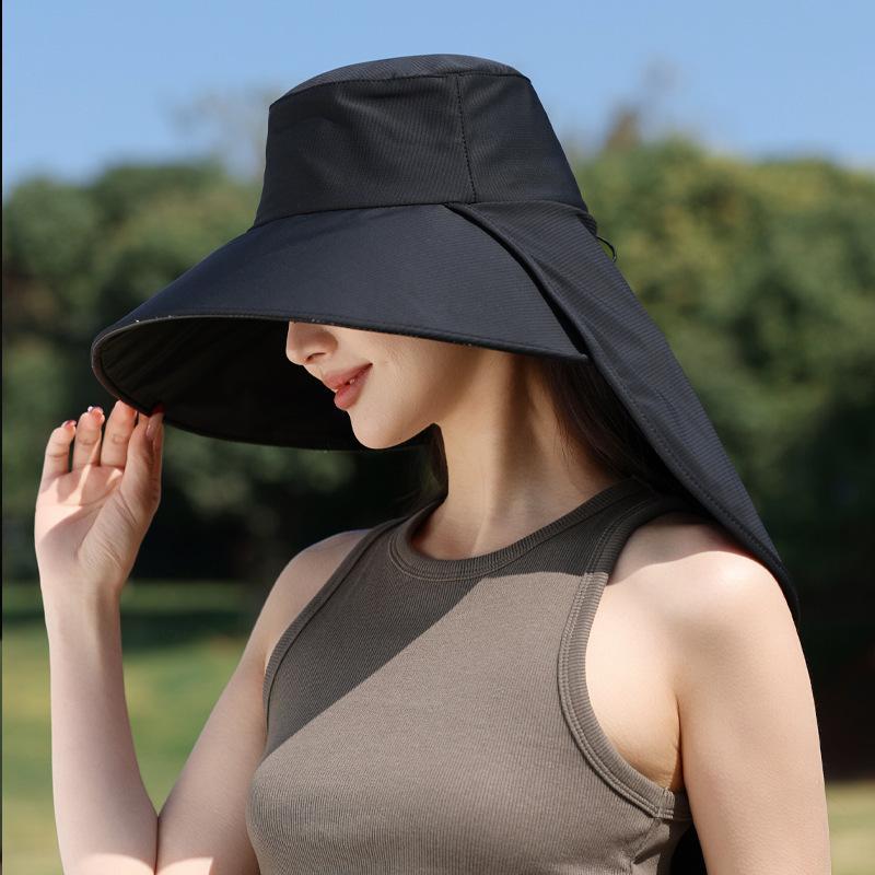 

Солнцезащитная шляпа для женщин, уличное снаряжение, большой карниз, защита от ультрафиолета, ветрозащитная альпинистская шляпа, пляжная шляпа для путешествий One size чёрный
