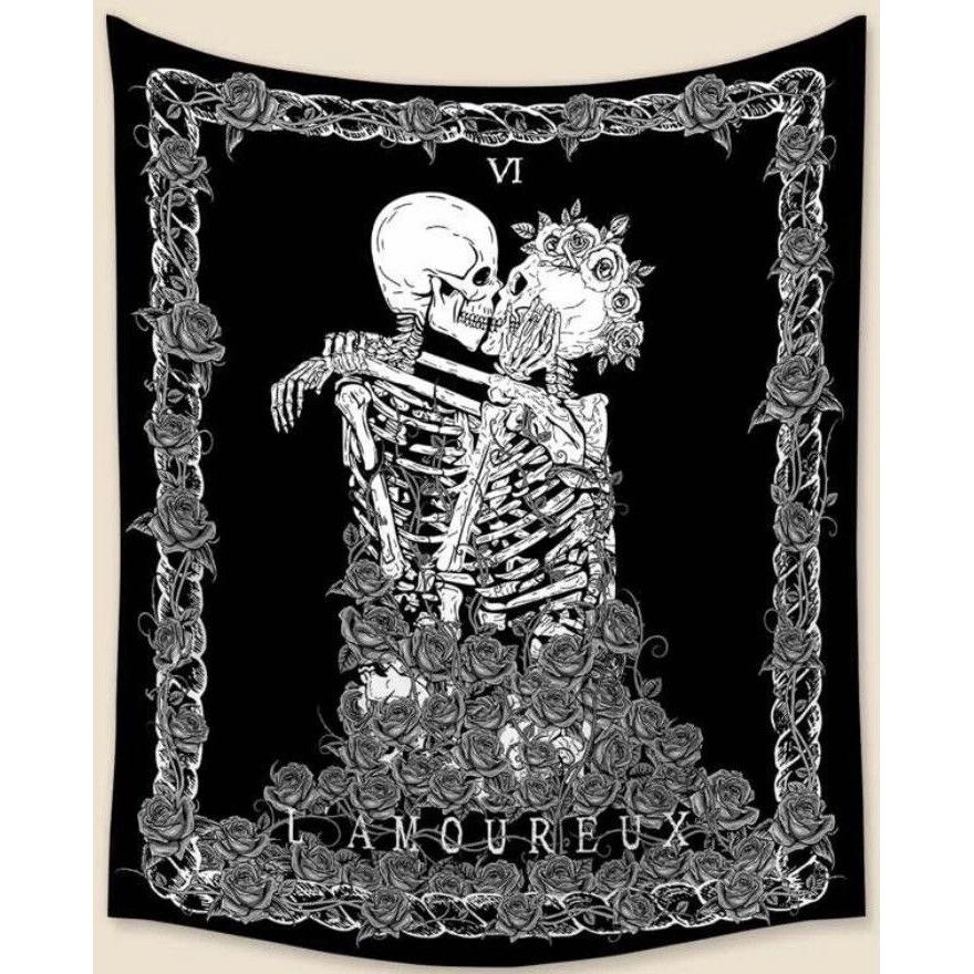 Tapestry vi amoureux skeleton lovers 75x100