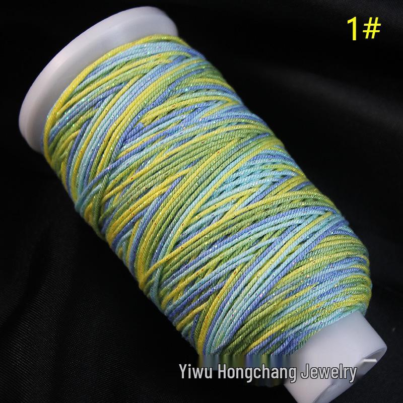 Variegated Hand-Spun Cotton Necklace & Bracelet Rope with Gold Tibetan Starry Sky Gradient
