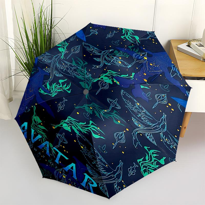 Avatar:The Way of Water Inspired Umbrella Automatic Opening/Closing,Lightweight 3 Fold Design,Outdoor Rain Protection for Fans and Trav