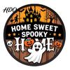 Halloween Holiday Decorations LED Glowing Hanging Decor Acrylic Window Ornament with Light Spooky Durable Signs Sign for Door Wall Haunted