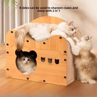 Drapak dla kota, odporny na zużycie i nie kruszący się, falisty, do drapania pazurów kota, domek dla kota, domek dla kota, całoroczny, uniwersalny, do drapania pazurów