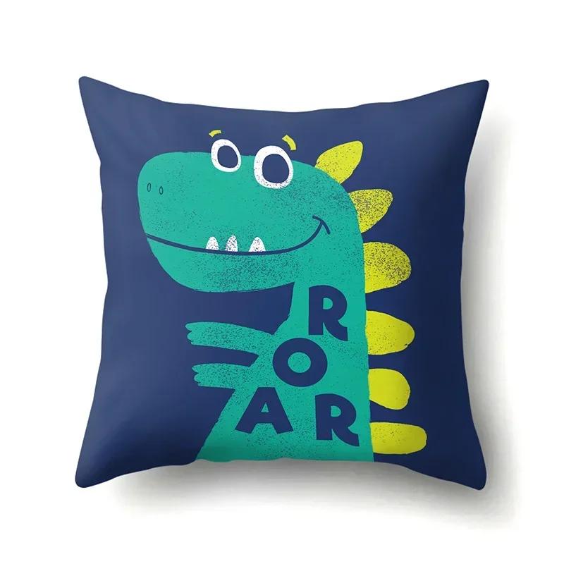 Cute Cartoon Dinosaur Pillowcase  Animal Polyester Cushion Cover Waist Throw Sofa Home Decoration Pillow Cases