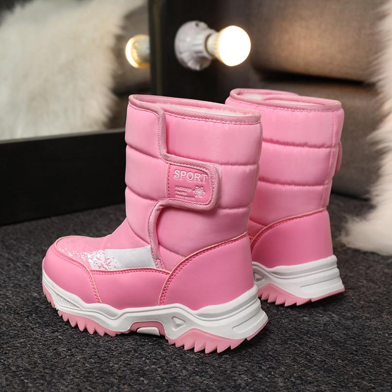 Neue Winter Outdoor Kinder Schneestiefel Prinzessin Elegante Mädchenschuhe Wasserdicht Mädchen Jungen Schneestiefel Kinder Warm Plüsch Knöchelhohe Stiefel