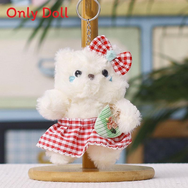 Plush Bear Keychain With Cute Tartan Dress For Gift Gift For All Ages