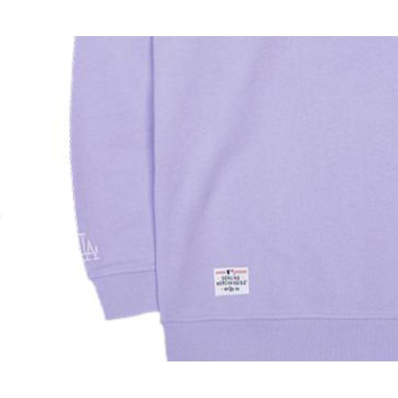 New Era Letter Embroidered Pullover American Sweatshirt Unisex Sweatshirt Light-Purple 13558610