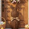 Fundă Decorativă de Paște din Ratan Împletit, 45 cm, Decor de Masă de Paște, Statuetă Decorativă de Primăvară și Vară, Ratan Împletit