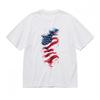 Women's Fashion Comfortable Classic T-Shirt American Flag Art 100% Cotton Tee