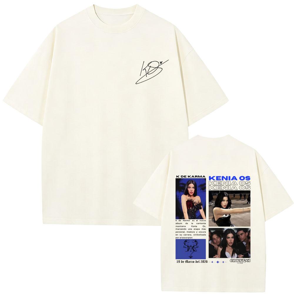 Singer Kenia Os K De Karma Tour 2026 Tshirt Unisex Women Fashion Pop Music Streetwear Unisex High Quality Soft Cotton Tshirts Tops