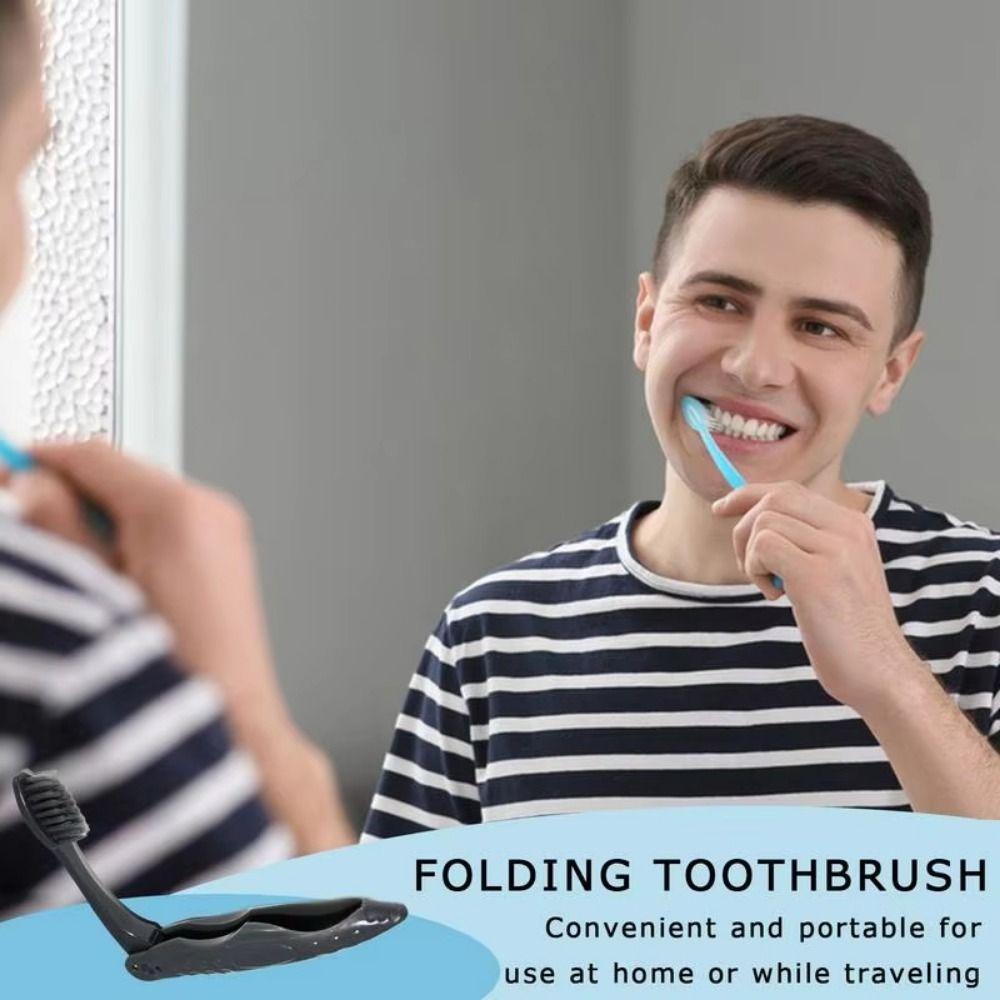 10Pcs Compact Folding Bamboo Charcoal Toothbrush Disposable Portable Toothbrush Hiking