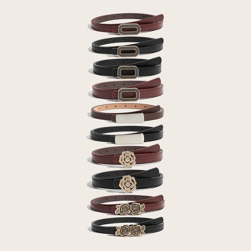 Womens Fashion Belt With Alloy Buckle For Casual Office Wear