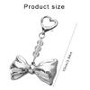 Fashion Silvery Bowknot Bead Keychain Pendant Backpack Handbag Charm Pendant Hangings Decoration Sweet Pendant Gift