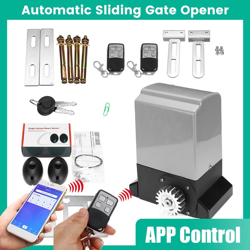 IP44 800-1600KGS 220VAC Sliding Gate Operator Opener of ACDC Motor As Door Closer Engine with Safety Sensor Wifi Controller Kit 370W