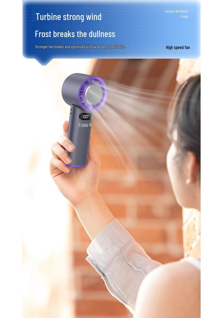 T89 Handheld & Neck-Hanging High-Speed Desktop Folding Fan with Cooling Ice Pack