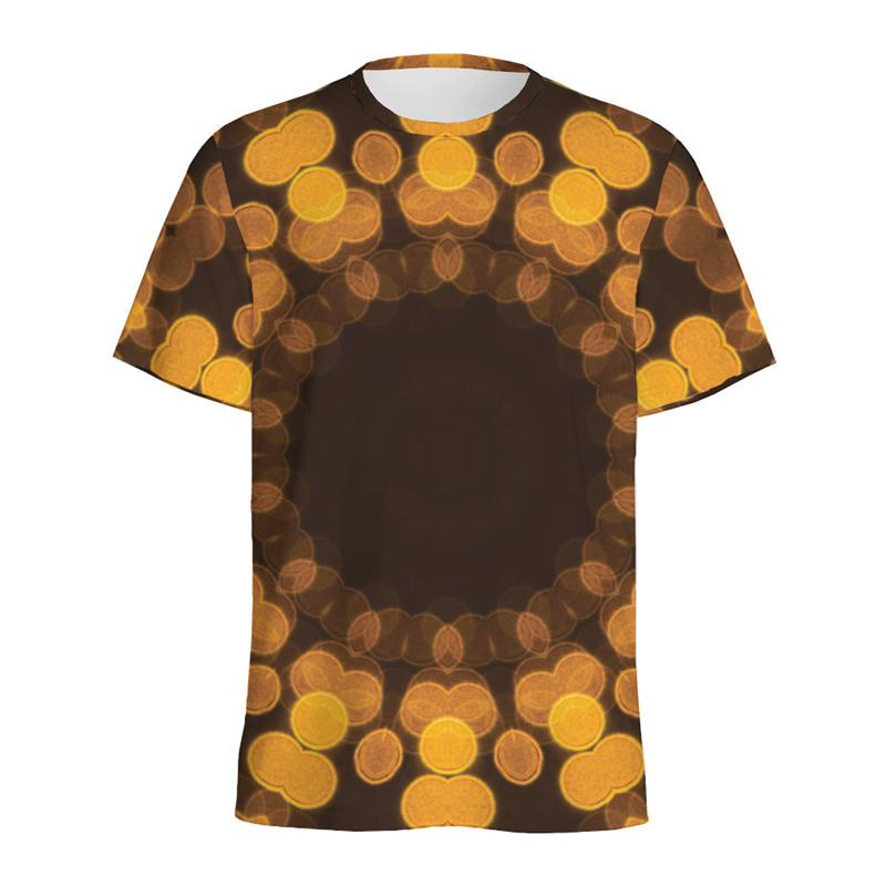 Buntes Kaleidoskop 3D-gedrucktes T-Shirt für Herren Psychedelisches Muster T-Shirt Sommer Lässig Kurze Ärmel Rundhals T-Shirts