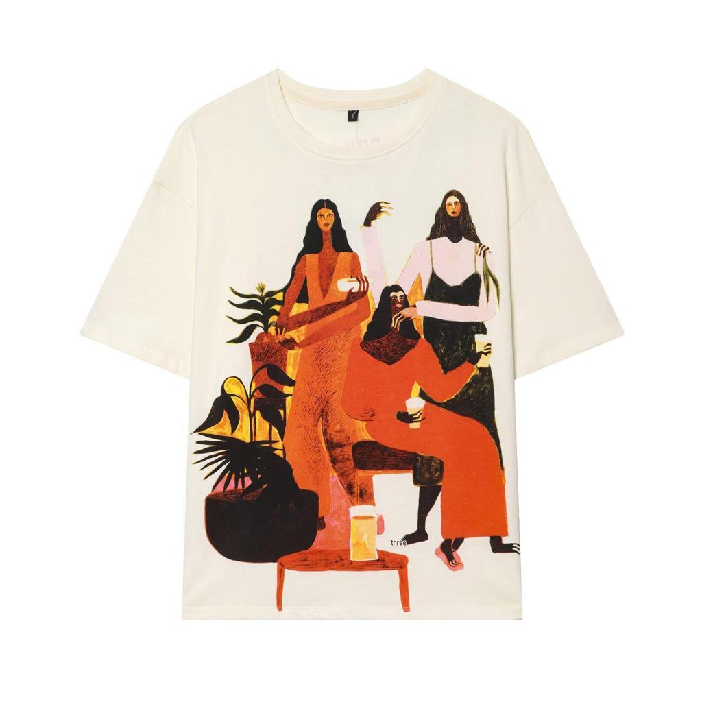 Women's 2022 Summer Fashion Printed Round Neck Short-Sleeve T-Shirt