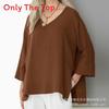 Vintage Art Style Cotton Linen Shirt With V Neck And Side Slits For Casual Wear