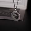 Odin Wolf Head Sun and Moon Rune Pendant Pendant Sun and Moon Logo Necklace
