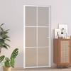 Vidaxl Interior Door, 93X201.5 Cm, White, Frosted Glass and Aluminum