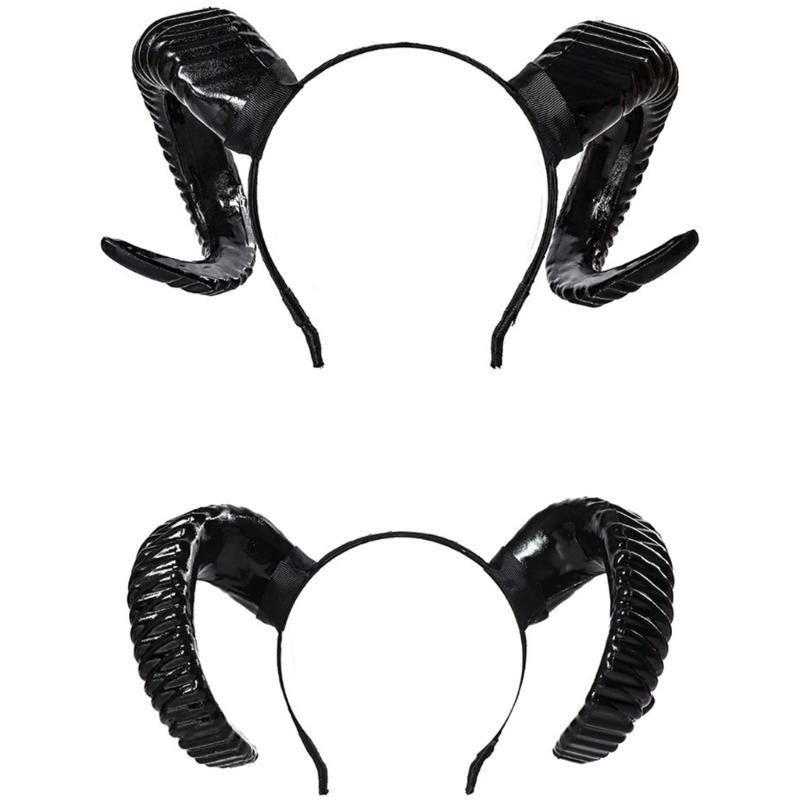 Halloween Witch Ox Horn Shape Headband Shoot Movie Demon Evil Hair Hoop Greek God Cosplay Party Costume Headpiece