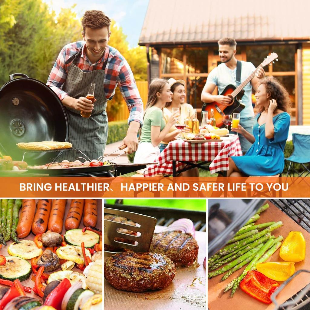 NEW BBQ Grill Mat-Can Be Cut To Size 100% Non-Stick Coating Grill Mat for Grill Baking Paper Reusable for Electric and Gas Ovens