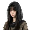 Solid Color Hooded Headscarf Y2k Head Wraps Fairy Shawl Cap  Girl