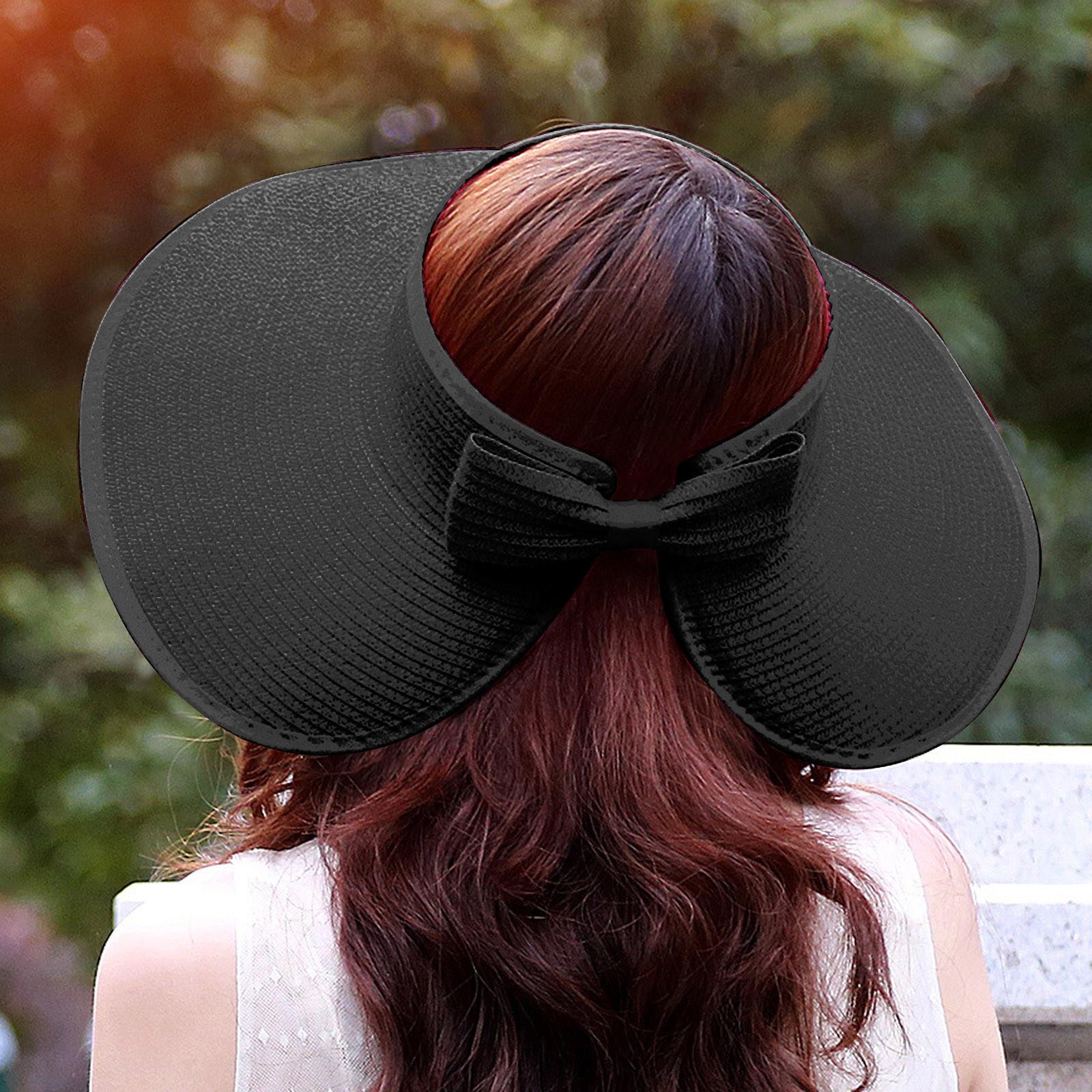 

Женская мода Тенденция солнцезащитный козырек Складная пустая пляжная шляпа с большим краем one size чёрный