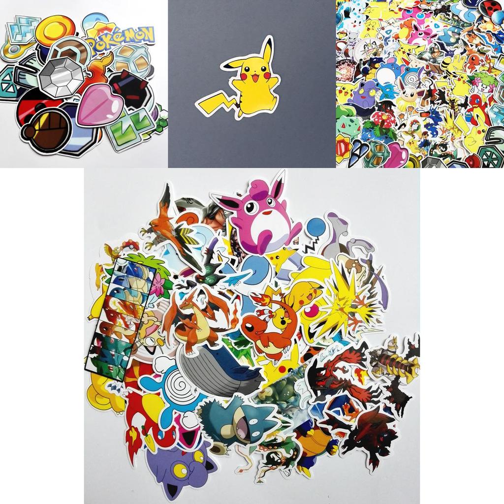 Premium Quality Pokemon Stickers Collection Featuring Mimikyu Pikachu Bulbasaur Sun Moon