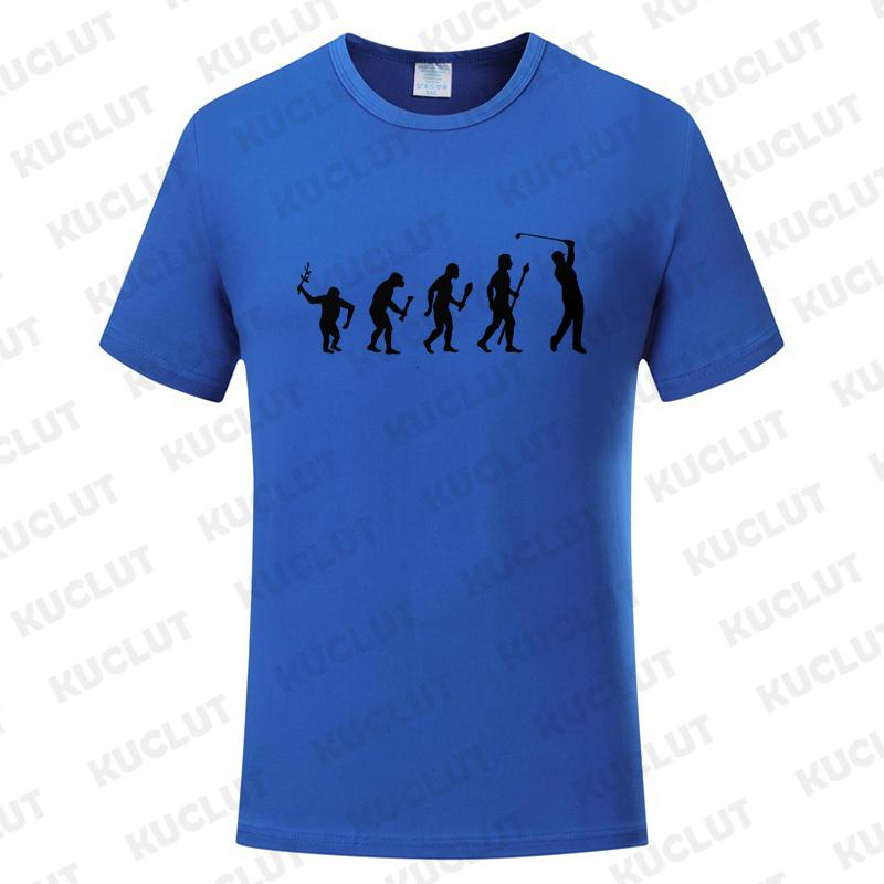 Fashion Brand Clothing Golf Evolution of Man Men's Tee Shirt Round Neck Shirt Short Sleeve Breathable Fashion Casual Shirt Tops