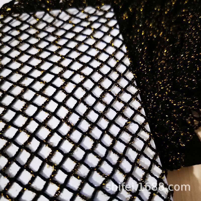 

Spring and summer shiny silk gold and silver thread small mesh fishnet medium mesh silver glitter pantyhose leggings mesh stockings for women Average Size
