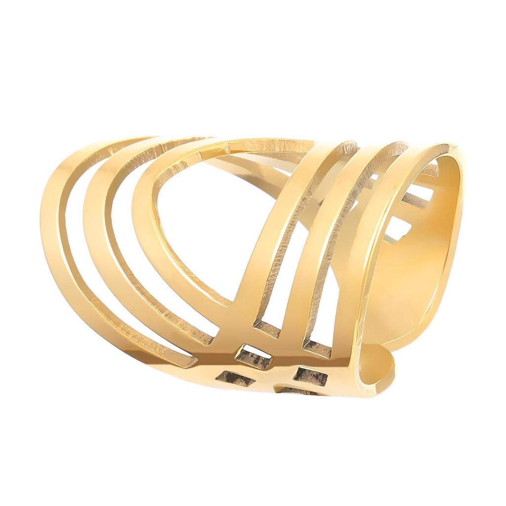 High-End Edelstahl Blumen- & Seestern Offener Ring für Damen