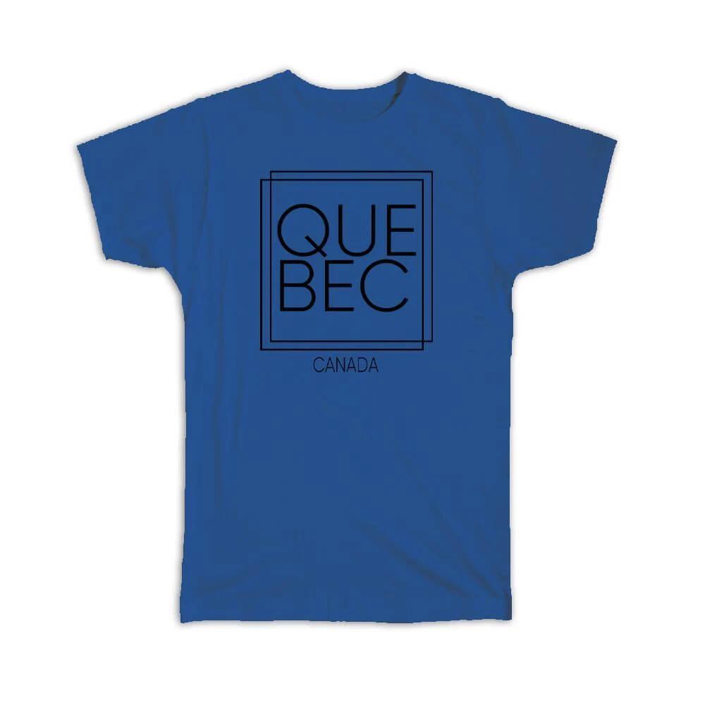 Gift T-Shirt : QUEBEC Canada Square Modern Minimalist Font 2XL