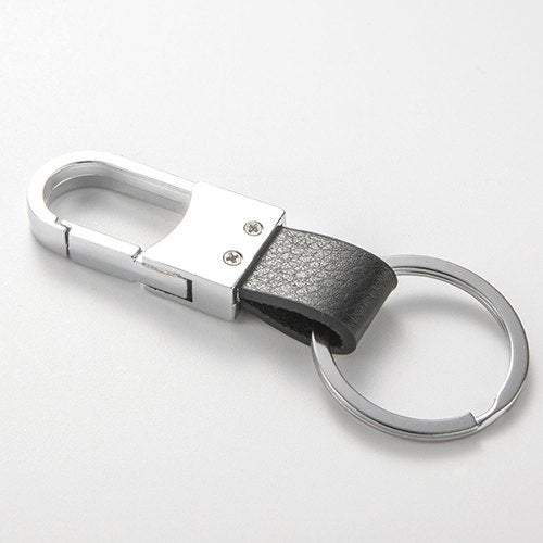 Keyrings Men's Metal Leather Car Keychain Creative Small Gift Black