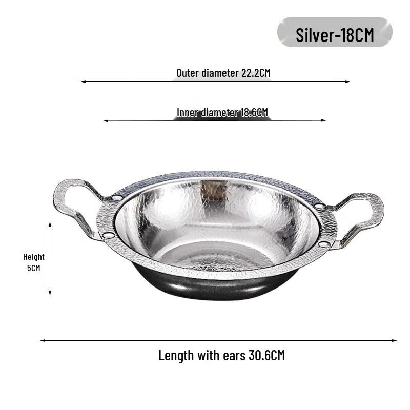 ZISIZ Snowflake Pattern Hammered Stainless Steel Hot Pot