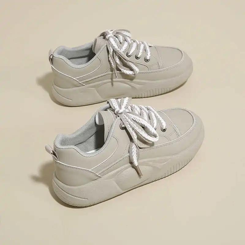 Fashion Plataform Ecoleather Women's Shoes Size 43 44 45 Casual Snekars For Women Ergonomic Sneakers Woman Sports New Arrival