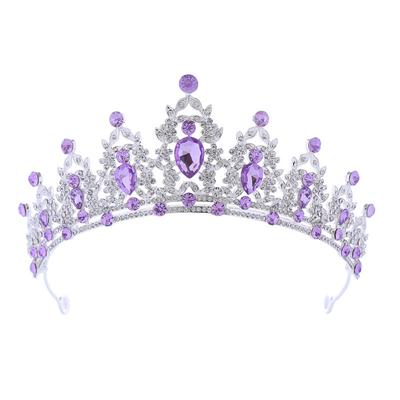 Bridal Crown Headdress Metal Water Drill Head Crown Queen Birthday Updo Headband Hairpin