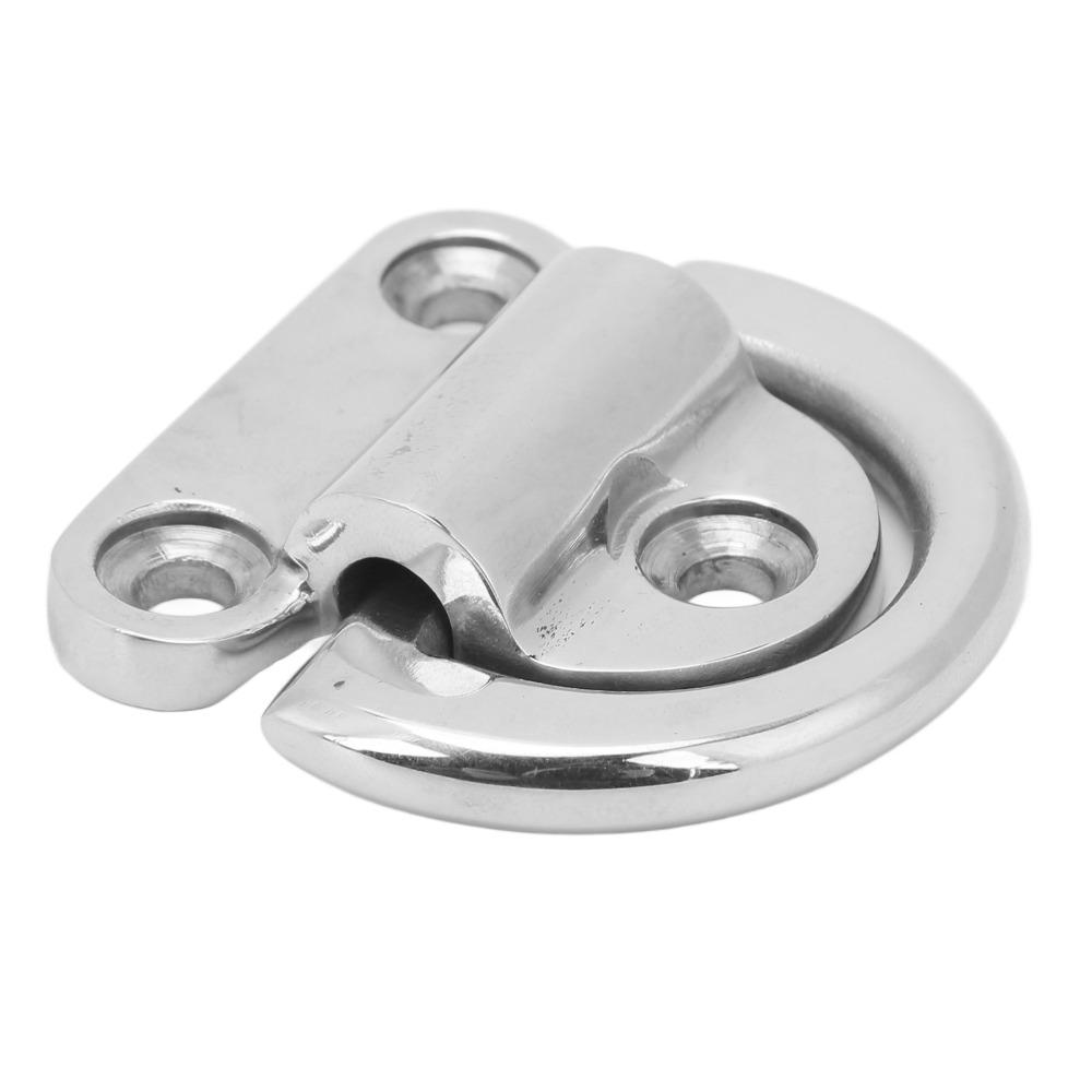 60*58mm Marine Folding Pad Eye 316 Stainless Steel D Ring Anchor Deck Folding Pad Eye  Marine Use