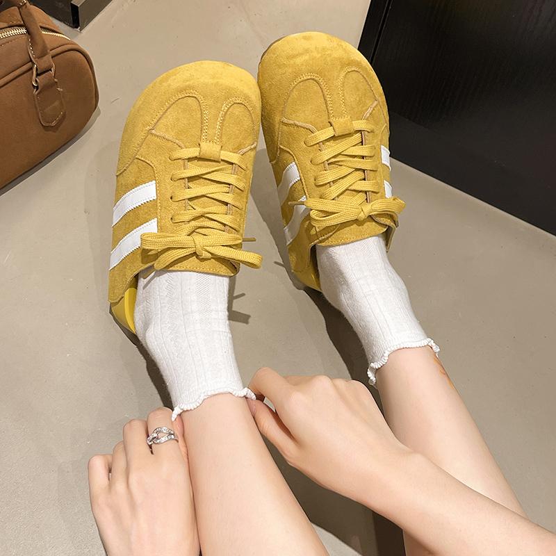 

Модные женские кроссовки на платформе, балетки, мюли, обувь на шнуровке, тапочки, тренд 2025, повседневные кроссовки, уютная летняя женская обувь, сандалии, лоферы 35 жёлтый