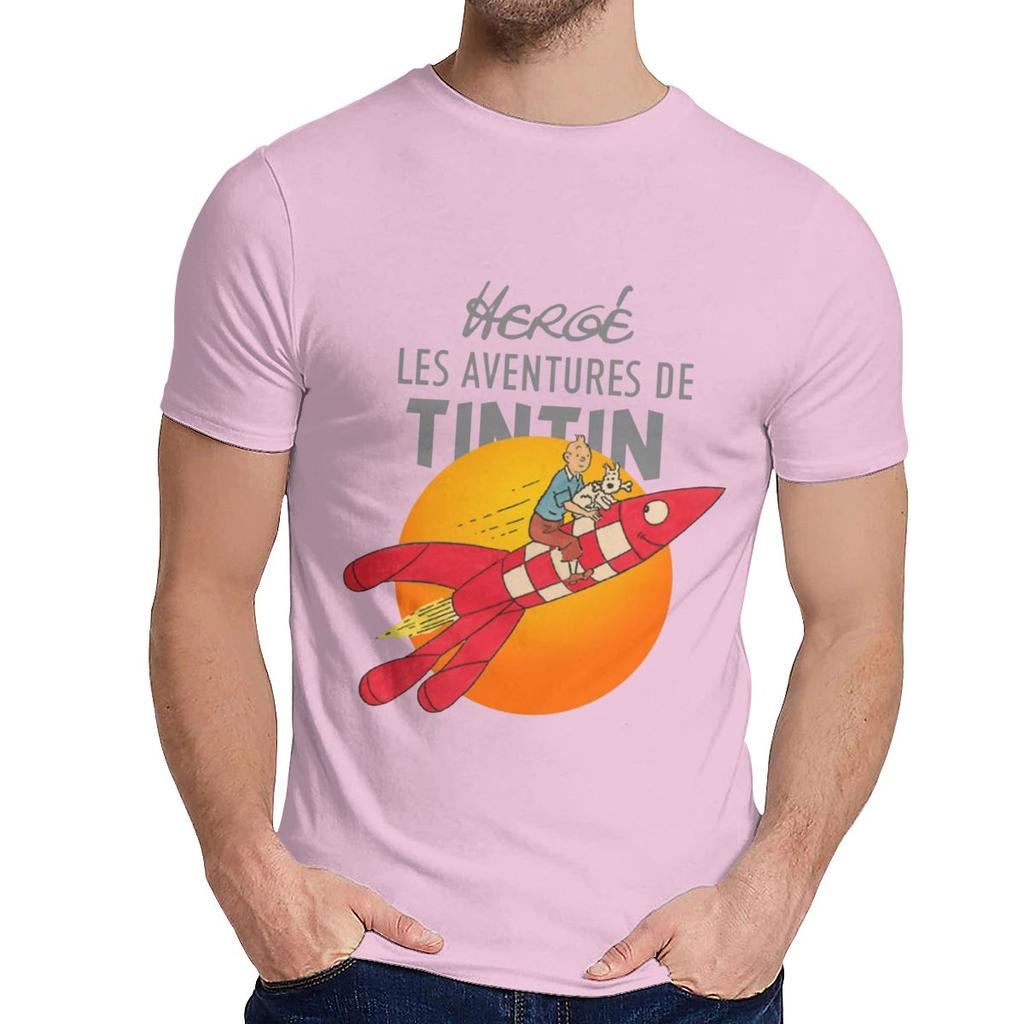 Tintin The Adventures Of Tintin Tee Crewneck Streetwear Male Organic Cotton Plus Size Camiseta