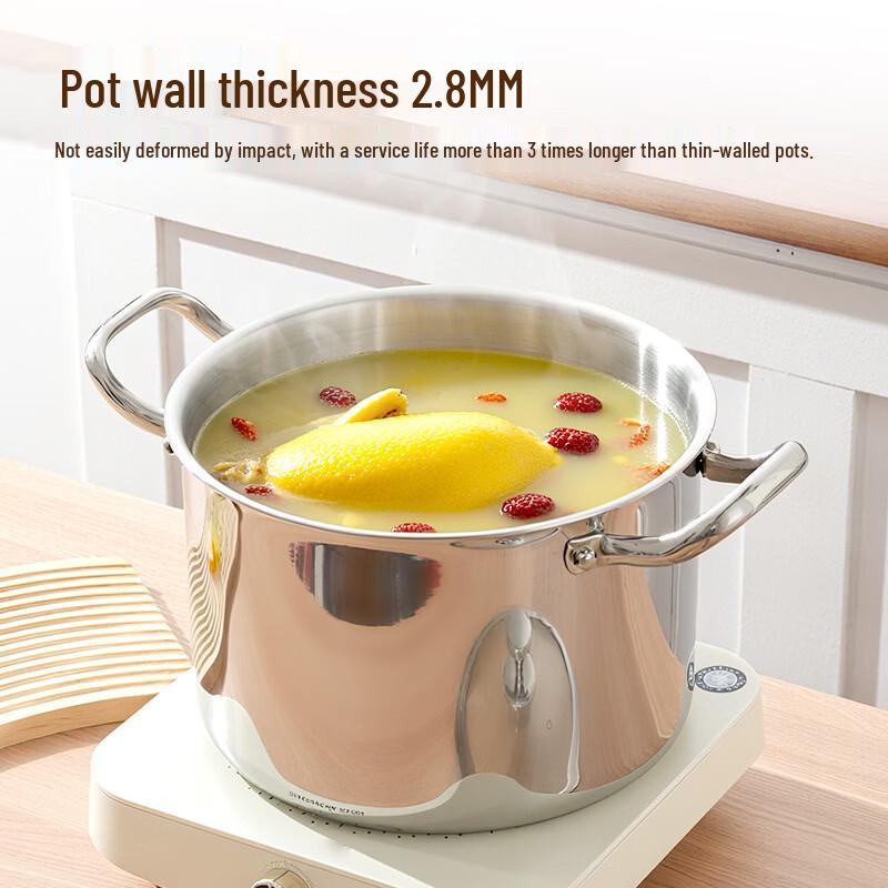 Wutuo 316 Stainless Steel Deep Soup Pot with Lid